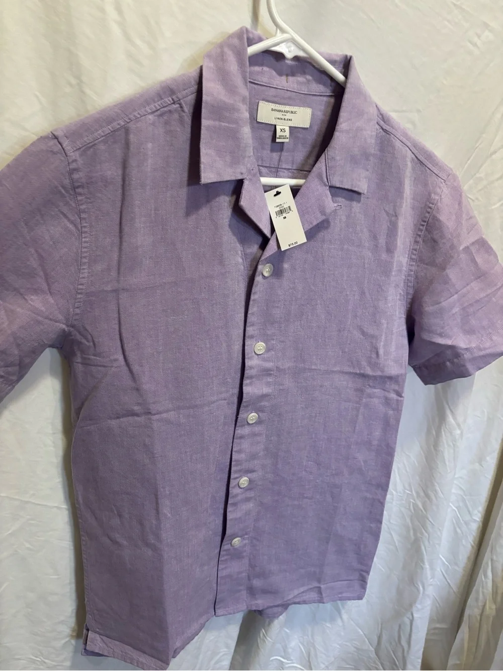 NWT Banana Republic linen blend button down shirt- Men's XS